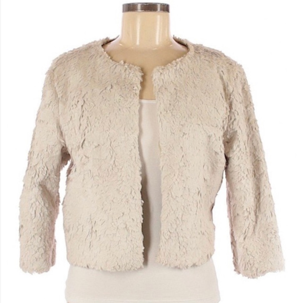 Chelsea & Violet Cropped Faux Fur Jacket